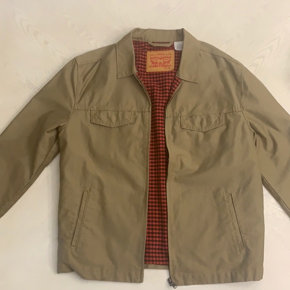 Levi's Other - Men’s Levi Khaki/Denim Brown Collar Zipper Jacket